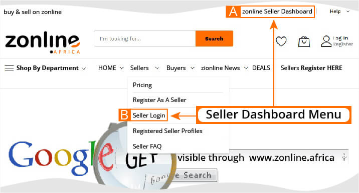 zonline seller dashboard menu